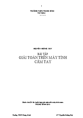 Bai tâp giai Toan trên may tinh câm tay